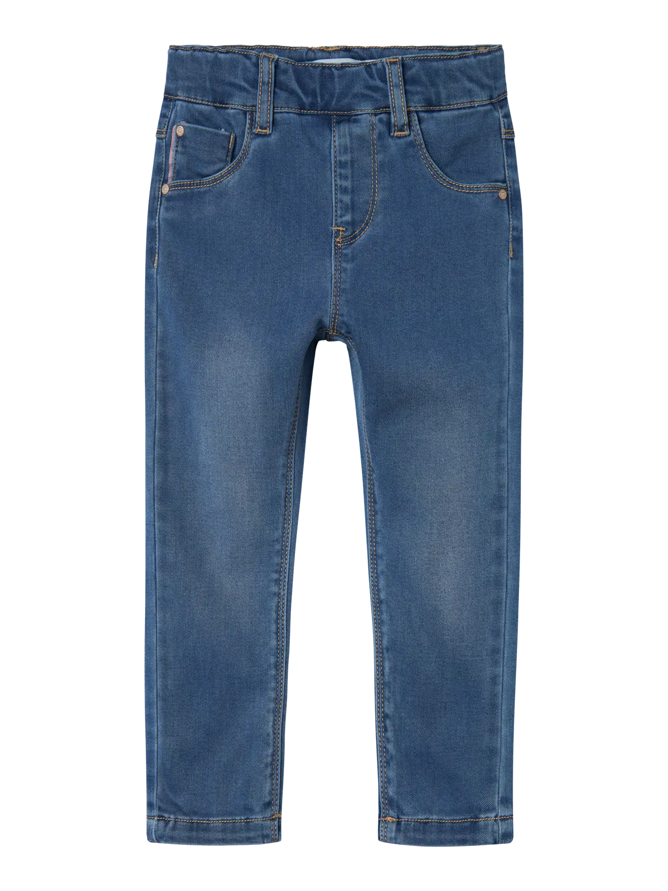 Alt-Text: NAME IT Kinder Jeans in mittelblauer Waschung mit Slim Fit, im Bärechind Winterthur Zürich Schweiz erhältlich