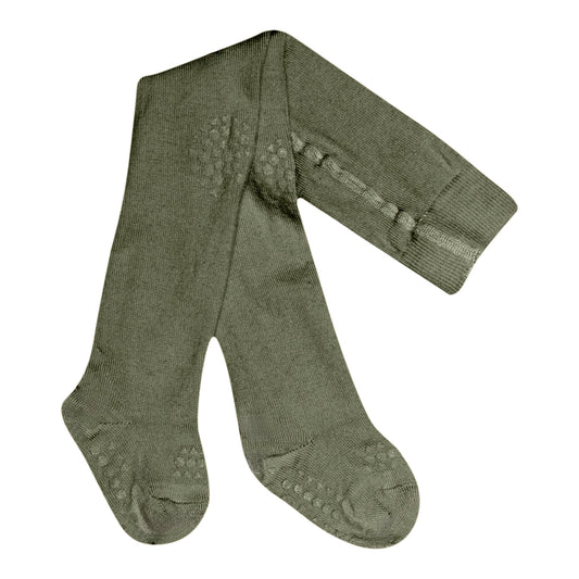 GoBabyGo Wolle Krabbel-Strumpfhose olivine mit Anti-Rutsch-Noppen – im Bärechind Winterthur, Zürich, Schweiz erhältlich