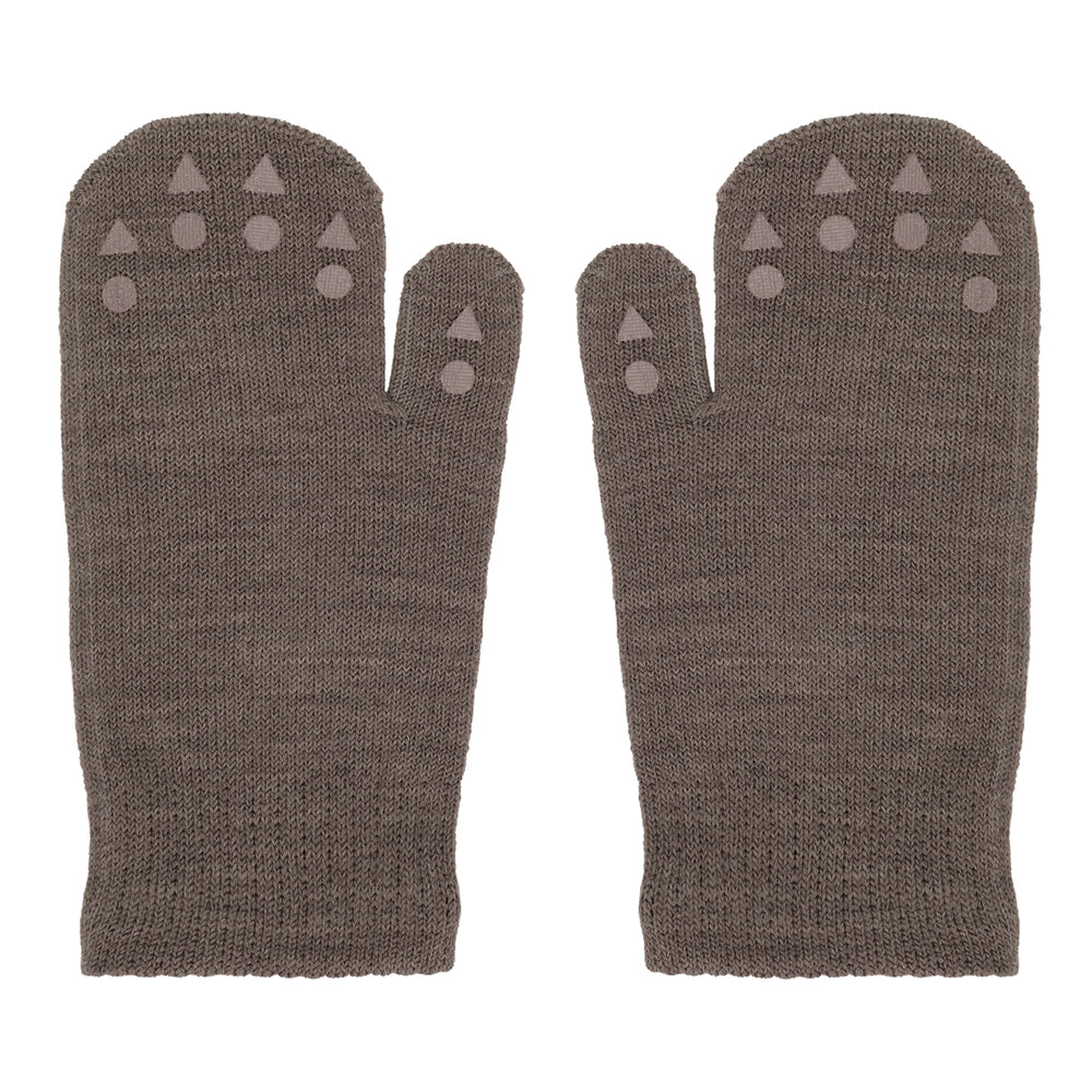 Oeko-Tex Wolle Grip Fausthandschuhe, braun