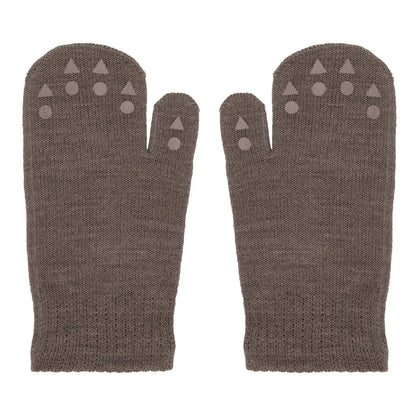 Oeko-Tex Wolle Grip Fausthandschuhe, braun