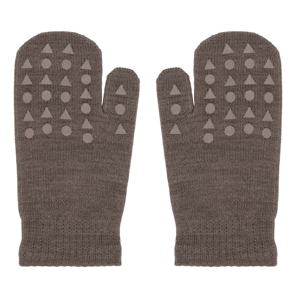Oeko-Tex Wolle Grip Fausthandschuhe, braun