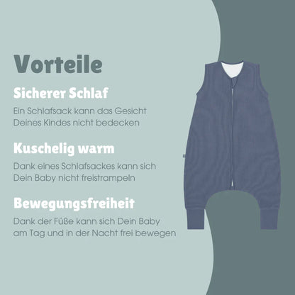 Schlafsack mit Füssen 1.0 TOG, Essential Blue
