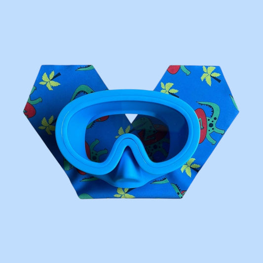 Kinder Tauchmaske, lila mit Dino-Muster (5-12 Jahre)