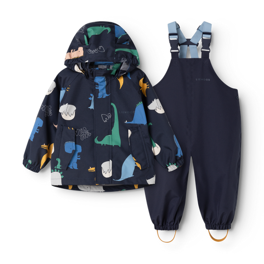 Manu Rainwear Set, Dino roar / Classic navy