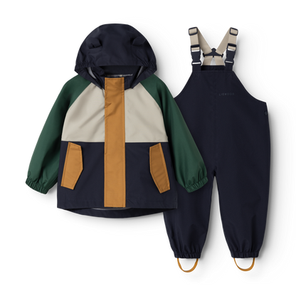 Manu Rainwear Set, Garden green multi mix
