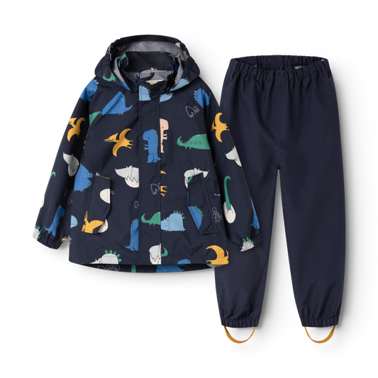 Pedia Rainwear Set, Dino roar / Classic navy