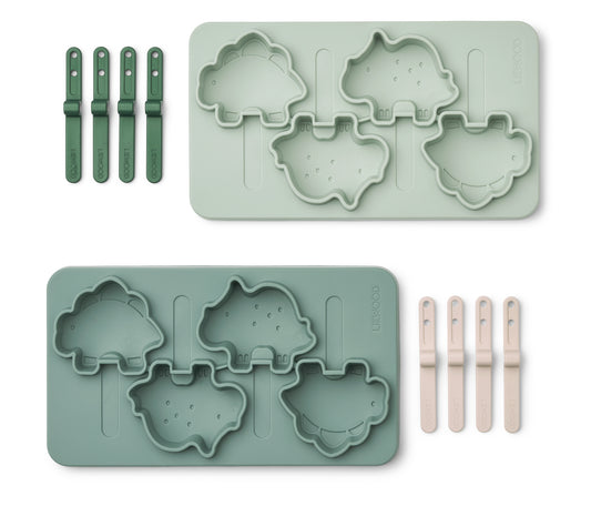 Manfred Dino Peppermint Multi Mix,  Eisformen für Kinder aus BPA-freiem Silikon