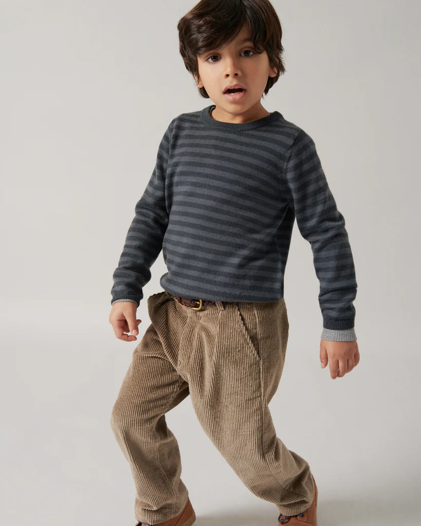 Tano Merino-Strickpullover, gestreift