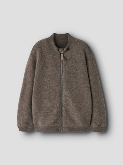 Wollfleece Jäckchen mit Reissverschluss, morel