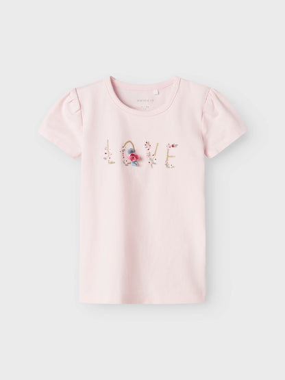 Bio-Baumwoll T-Shirt, rosa Herz
