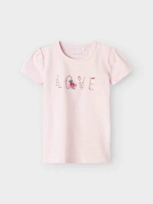 Bio-Baumwoll T-Shirt, rosa Herz