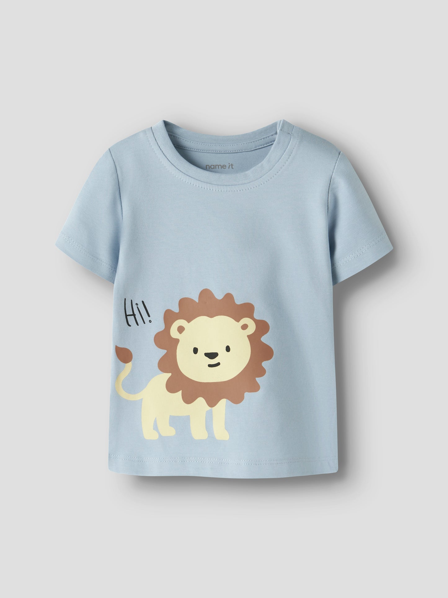 T-Shirt aus Baumwolle mit Löwen-Motiv, blau