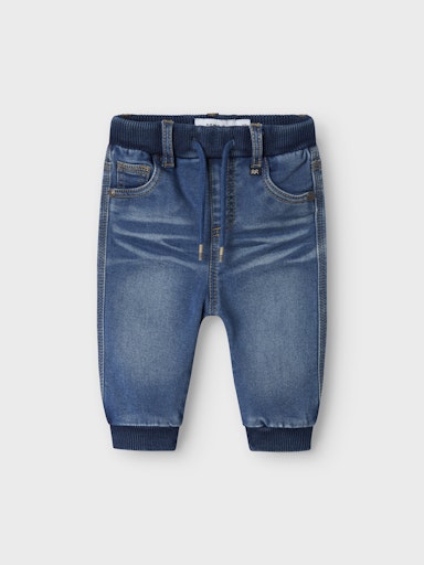 Baggy Fit Kinderjeans in Blau aus Denim mit elastischen Bündchen, Bärechind Winterthur Zürich Schweiz