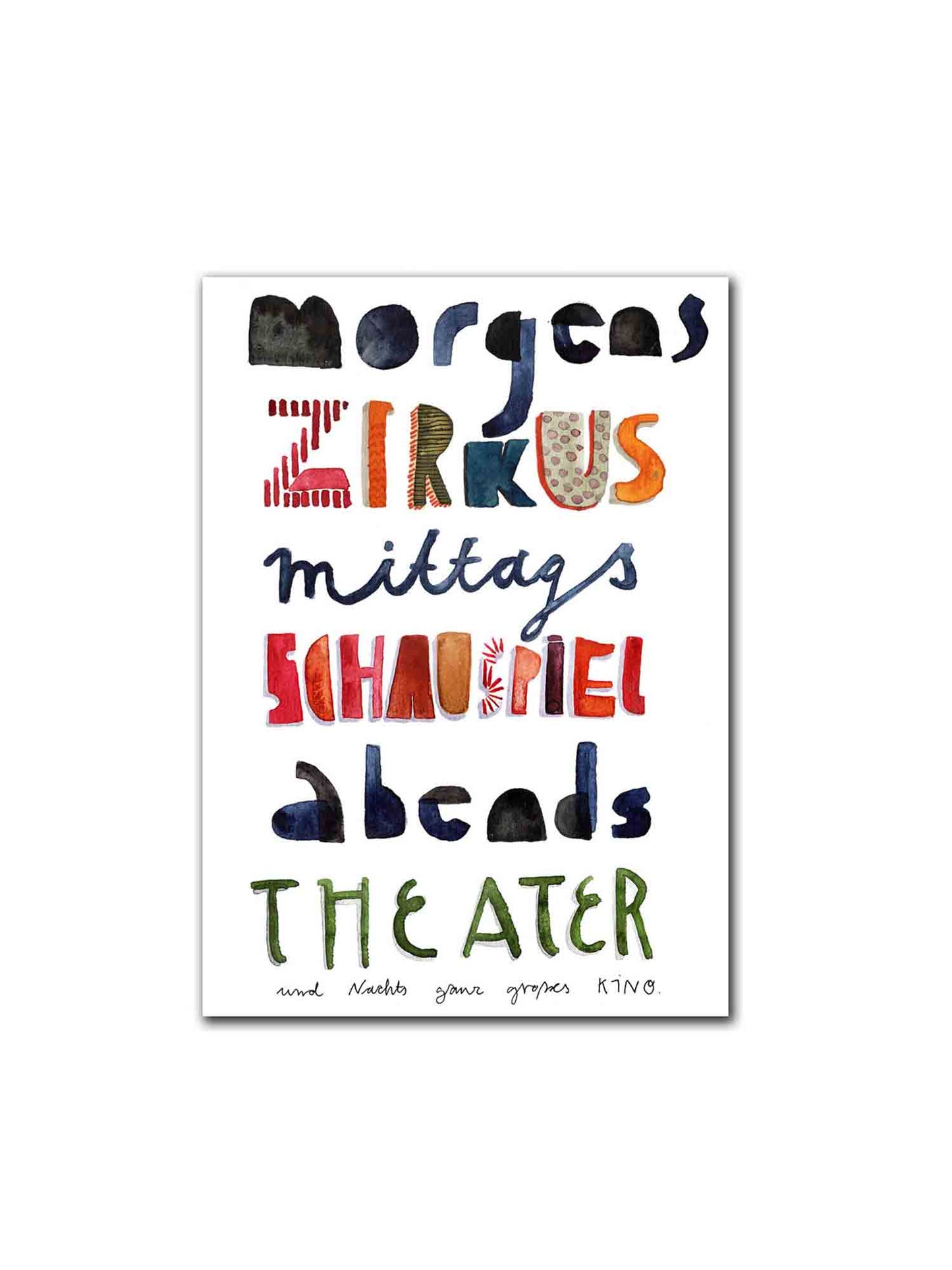 Postkarte `Morgen Zirkus…`