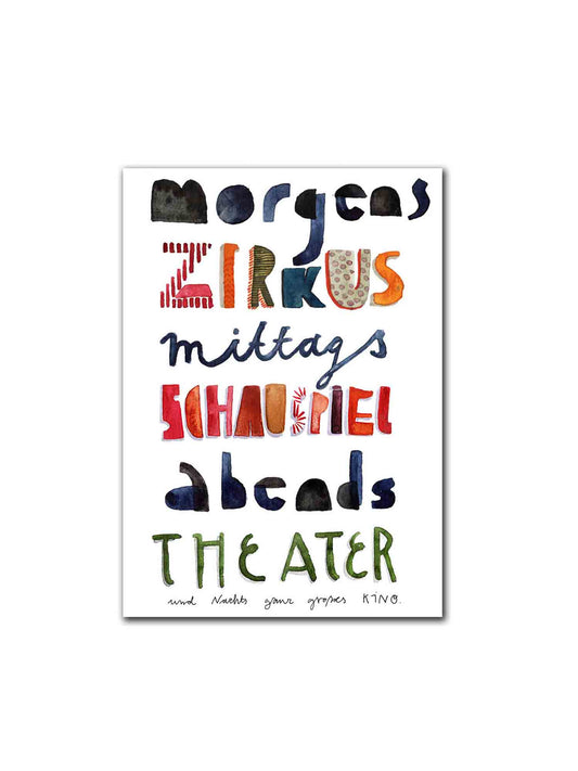 Postkarte `Morgen Zirkus…`