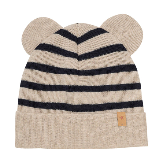 Beanie Ears Stripe Wool Knit