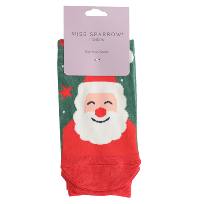 Miss Sparrow Bambus Socken Damen Weihnachtsmann