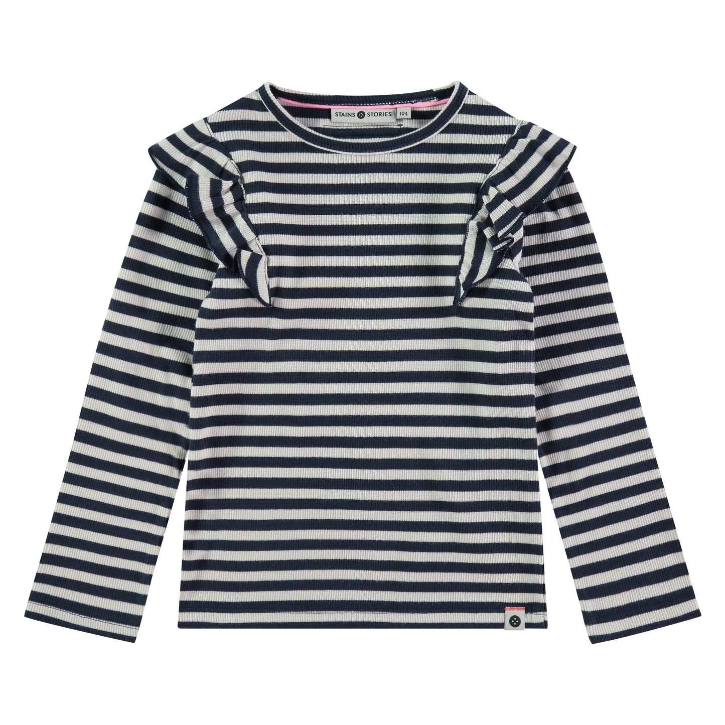 T-Shirt gestreift mit Rüschen