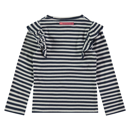 T-Shirt gestreift mit Rüschen