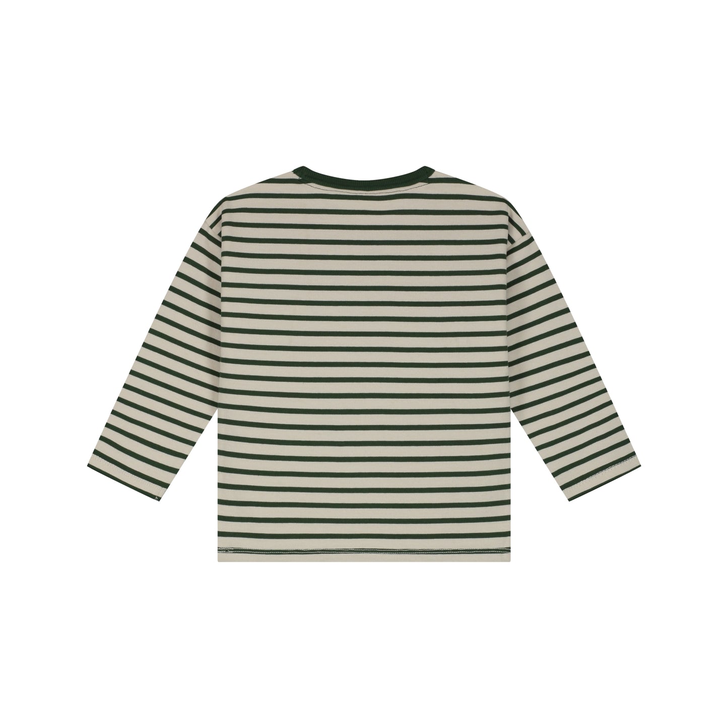 Stains & Stories T-Shirt gestreift mit Racing-Patch, Forest