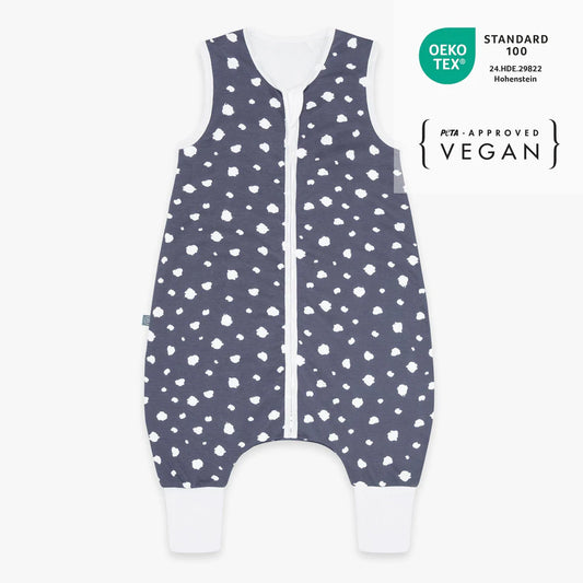 Schlafsack mit Füssen 1.0 TOG, Punkte Blau
