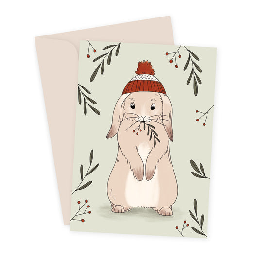 Faltkarte Hase, Illustration von Sarah von Rickenbach, inkl. Recycling-Couvert