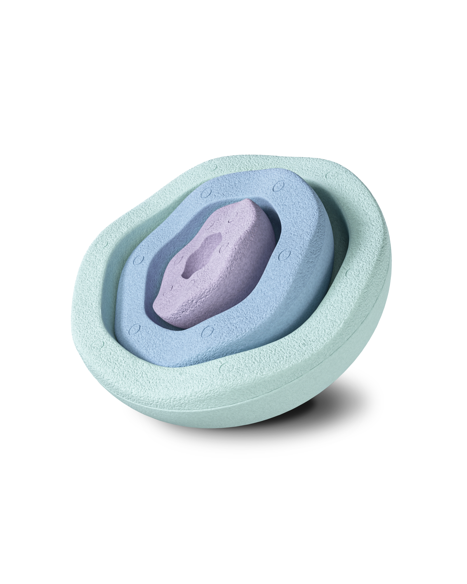 Stapelstein Inside pastel Set in Mint, Hellblau und Hellviolett – stapelbar, kreativ und nachhaltig bei Bärechind Winterthur