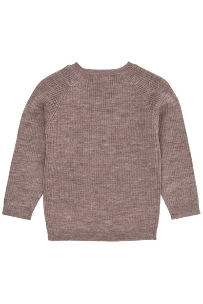 Rückseite der natur melierten Merino Rib Strickpullover von Copenhagen Colors, im Bärechind in Winterthur, Zürich Schweiz