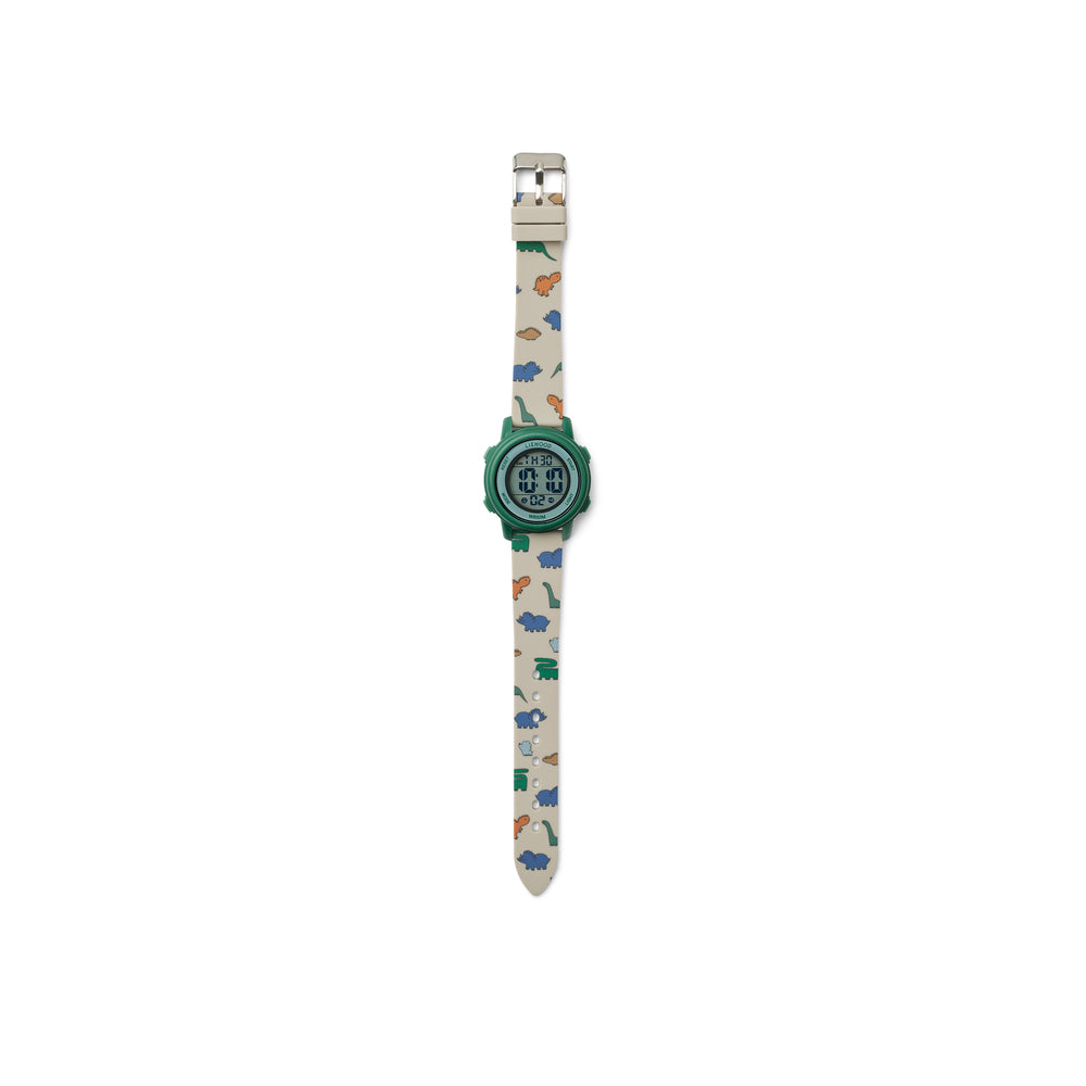Liewood Sussi Kinder Armbanduhr mit  Alarmfunktion, Dinosaurier