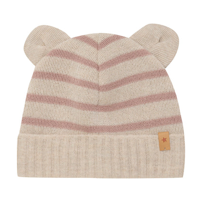 Beanie Ears Stripe Wool Knit
