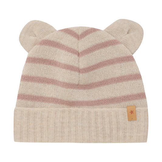 Beanie Ears Stripe Wool Knit