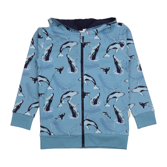 Kapuzenjacke mit Wal-Print aus Bio-Baumwolle – erhältlich bei Bärechind in Winterthur, Zürich, Schweiz.