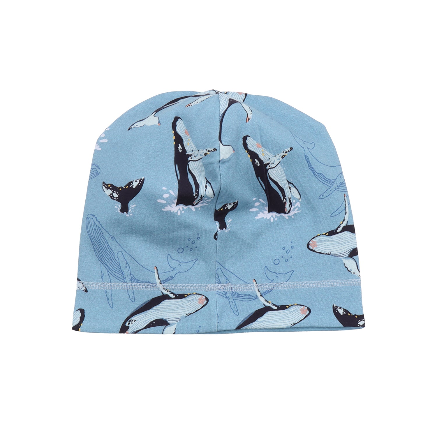 Wendbare Mütze mit Wal-Print aus Bio-Baumwolle von Walkiddy – zu kaufen bei Bärechind in Winterthur, Zürich, Schweiz.