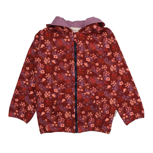 Sweatjacke mit Blumenmuster aus Bio-Baumwolle von WALKIDDY, Vorderseite – erhältlich bei Bärechind Winterthur, Zürich Schweiz.