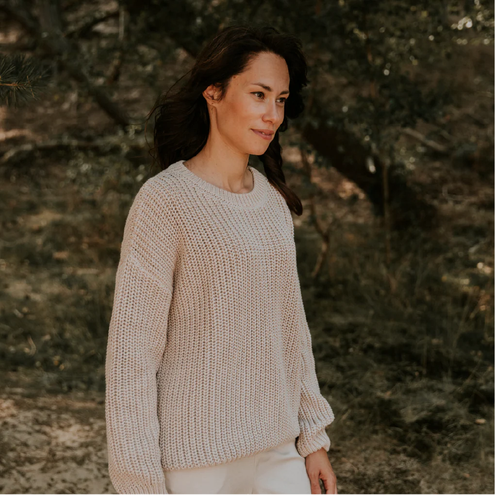 Chunky Women Knit Sweater, moon