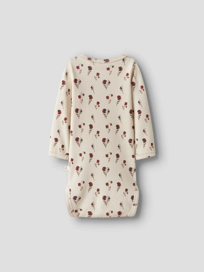 Langarmbody mit Blumenmuster, natur