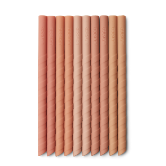 Liewood Silikon-Trinkhalm Timoti Straw 10-Pack Dark rose multi mix