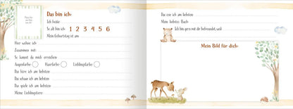 Detailansicht der Innenseite mit Platz für Namen, Freunde und Erinnerungen