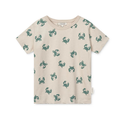 Apia Kurzarm-T-Shirt mit Krabben-Print – Hergestellt aus GOTS-zertifizierter Bio-Baumwolle. Bequemes und nachhaltiges Kinder-T-Shirt. Erhältlich in Winterthur, Zürich, Schweiz.
