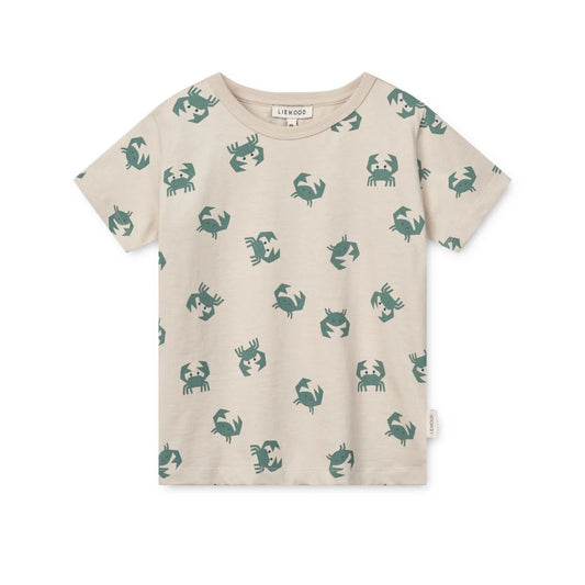 Apia Kurzarm-T-Shirt mit Krabben-Print – Hergestellt aus GOTS-zertifizierter Bio-Baumwolle. Bequemes und nachhaltiges Kinder-T-Shirt. Erhältlich in Winterthur, Zürich, Schweiz.