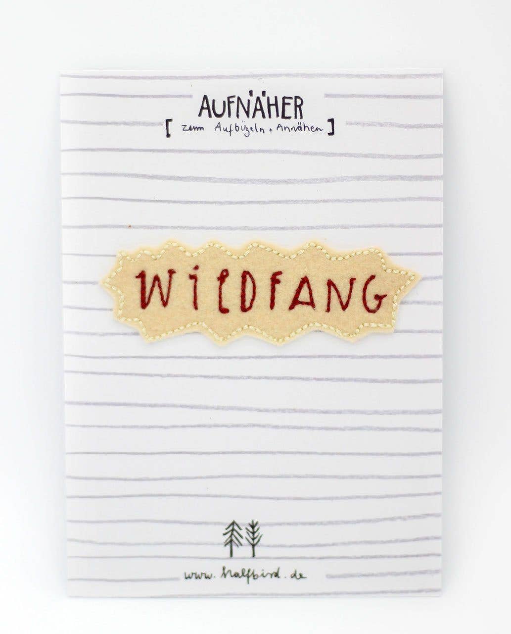 Aufnäher Wildfang auf Karte, Bügelflicken zum Aufbügeln
