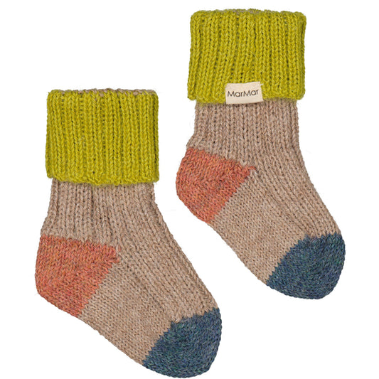 MarMar Azusa Socken aus Alpakawolle in Multicolour Block – erhältlich im Bärechind
