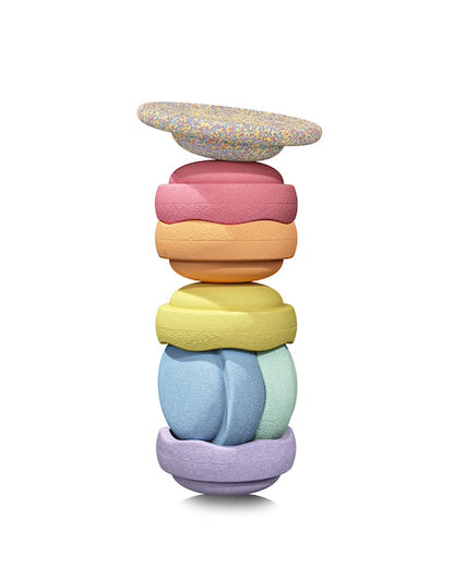 OSTERAKTION- Stapelstein Rainbow pastel + Stapelstein Board Confetti pastel 6+1