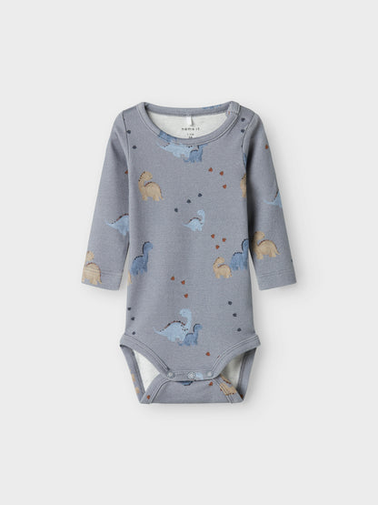 Baby-Body in Tradewinds Grau-Blau mit Tiermotiv, Bärechind, Winterthur, Zürich Schweiz