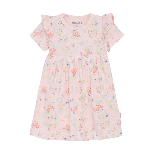 Baby Kleid mit Blumen-Allover-Print, weicher Rippstoff mit Rüschenärmeln, erhältlich in Winterthur, Zürich, Schweiz