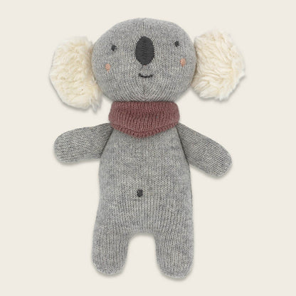 Koala Baby Rassel aus Bio-Baumwolle Taupe Mauve Ava&Yves im Bärechind Winterthur Zürich Schweiz.