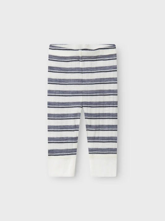 Gestreifte Baby Wollleggings von Name it aus 100 % Wolle, Vorderseite – erhältlich bei Bärechind in Winterthur, Zürich Schweiz