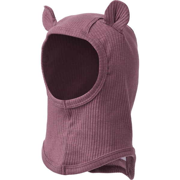MarMar Balaclava Ear in Plum Shadow mit süssen Ohren – erhältlich im Bärechind