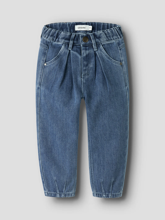 Bio-Baumwolle Baggy Jeans in Dark Blue Denim, Vorderansicht