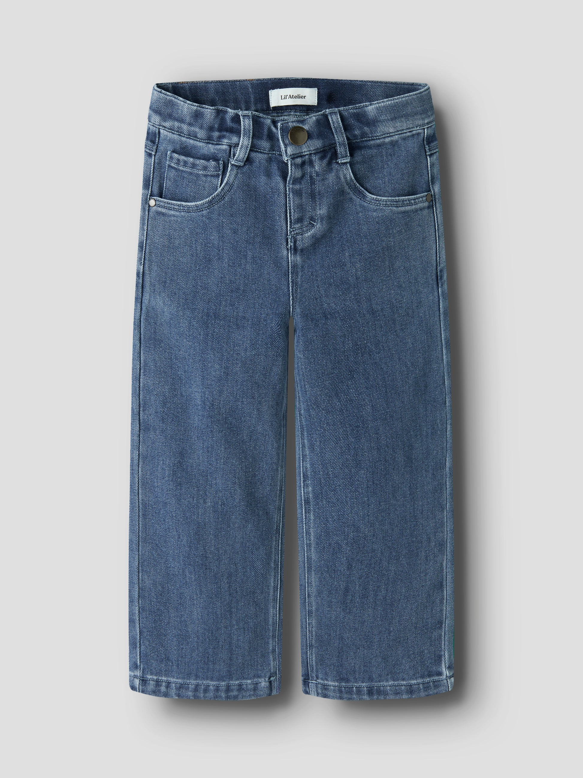Bio-Baumwolle Wide Jeans in Dark Blue Denim, Vorderansicht